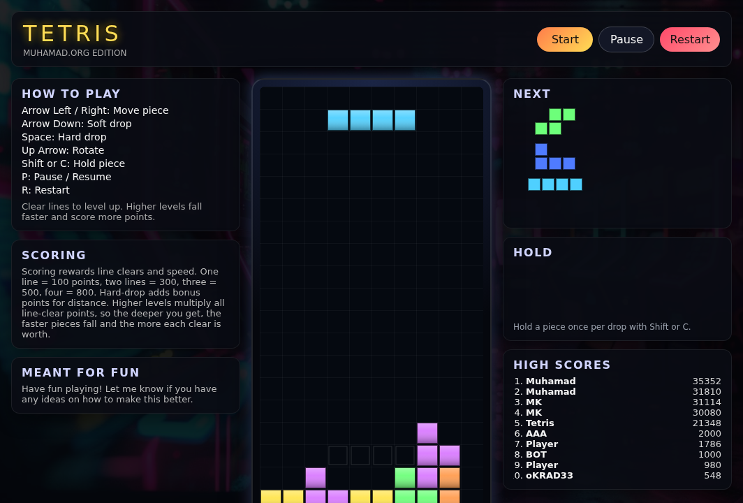 Tetris screenshot